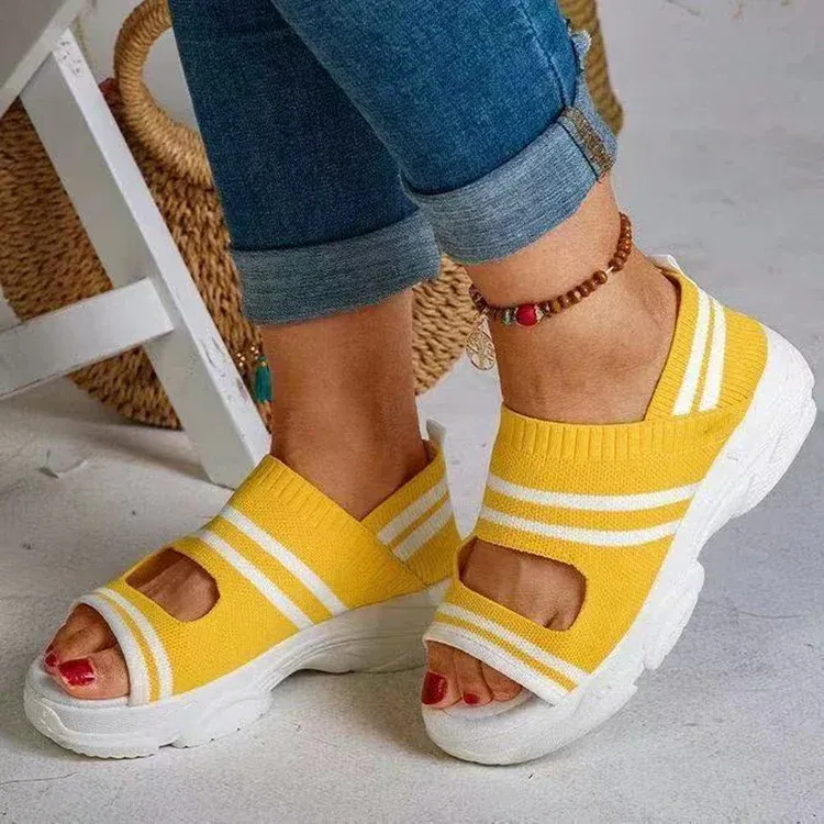 Leather Orthopedic Arch Support Sandals Diabetic Knitting Walking Sand