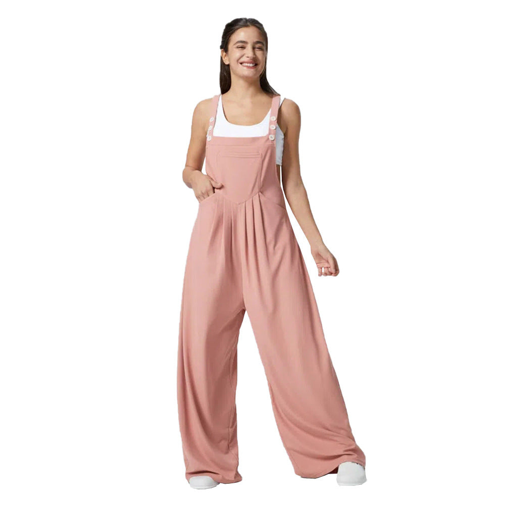 Casual Overall Wide-Leg Pants