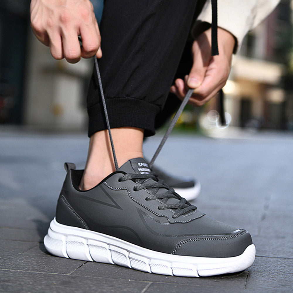 Men's Black Leather Comfort Sneakers