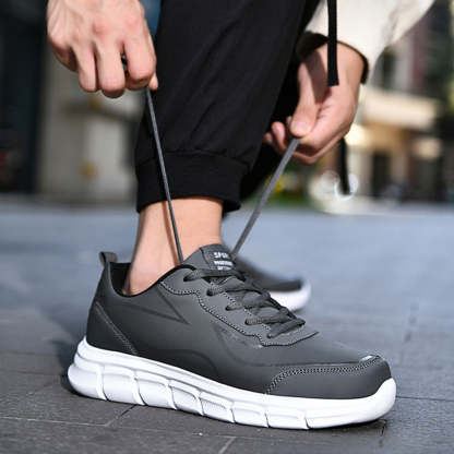Men's Black Leather Comfort Sneakers