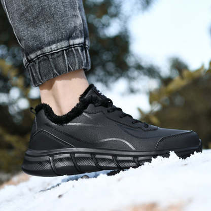 Men's Black Leather Comfort Sneakers