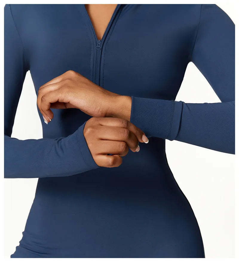 Sports Jumpsuit With Zipper