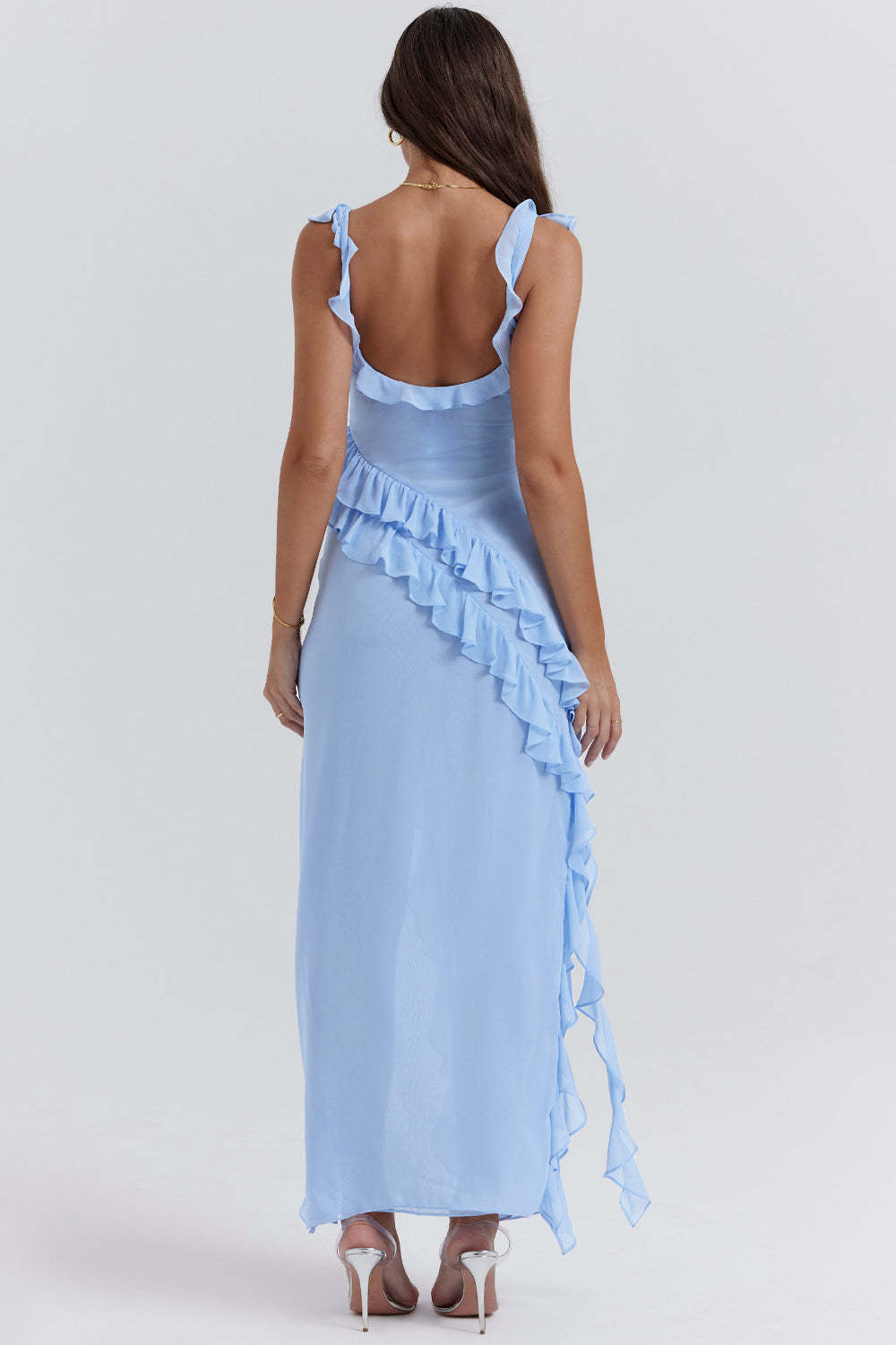 Ruffle Side Slit Party Dress