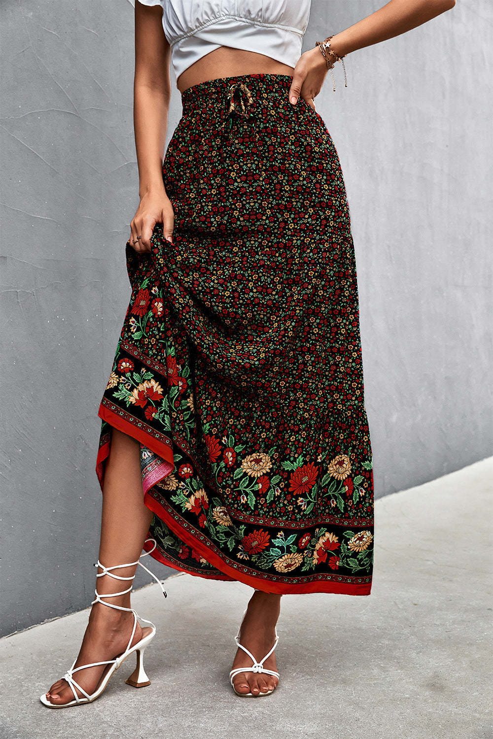 Hemian Floral Maxi Skirt