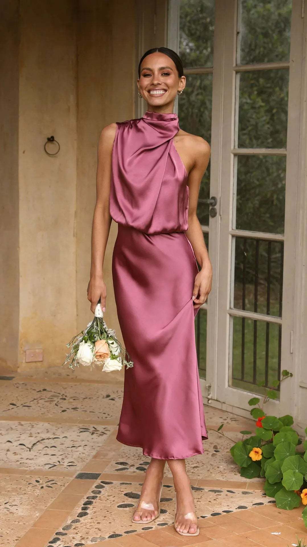 One-shoulder formal dress