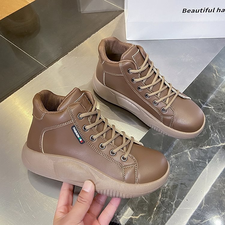 Non Slip Platform Wedge Sneakers Slip on Ankle Boots