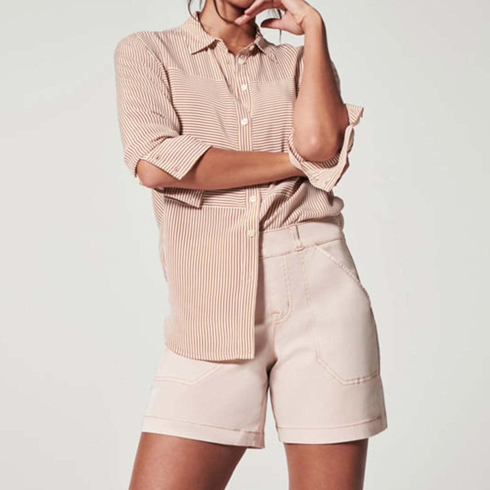 Stretch Pull-On Denim Shorts