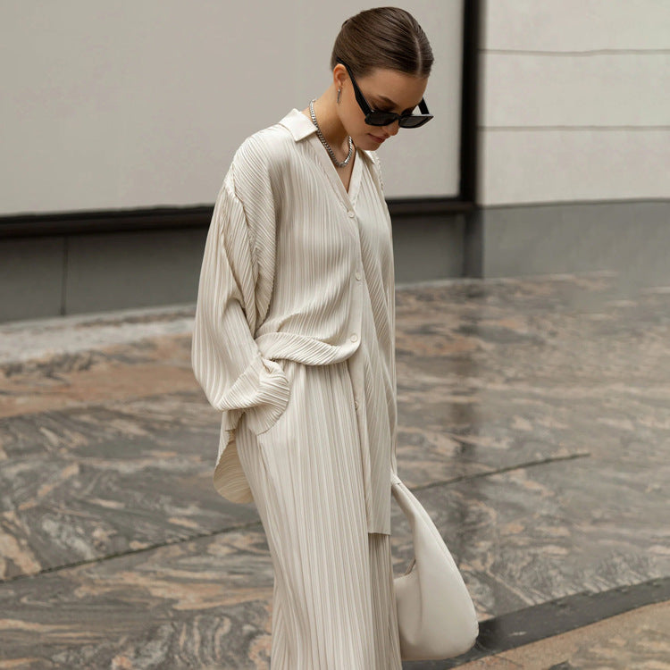 Pleated Pantsuit Set
