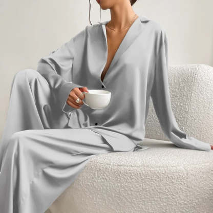 Silky Elegance OverSized Pajama Set