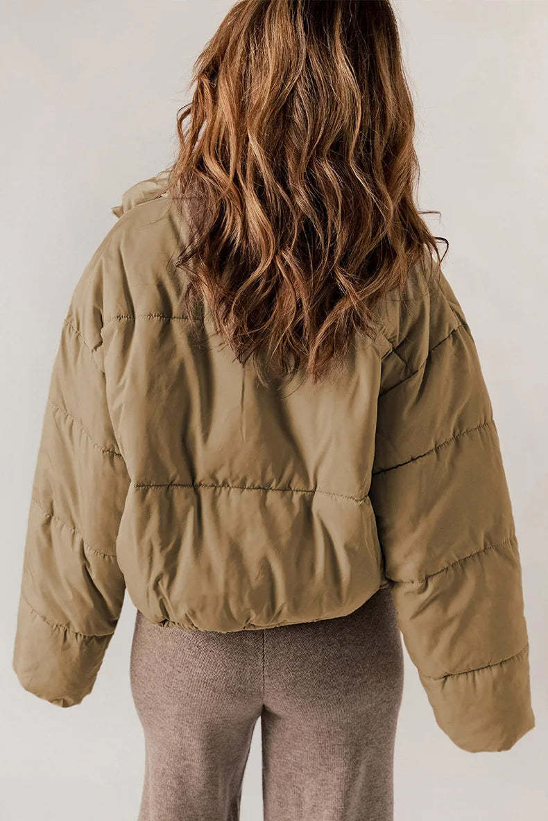 Puffer Jacket with Cinched Waist