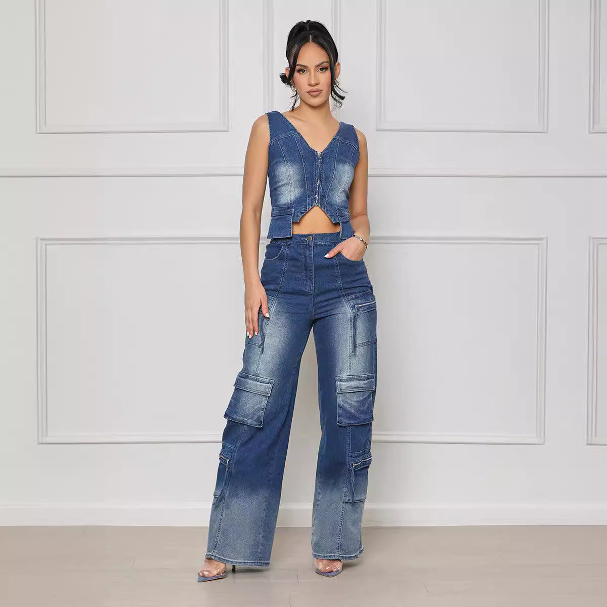 Denim Cargo Set