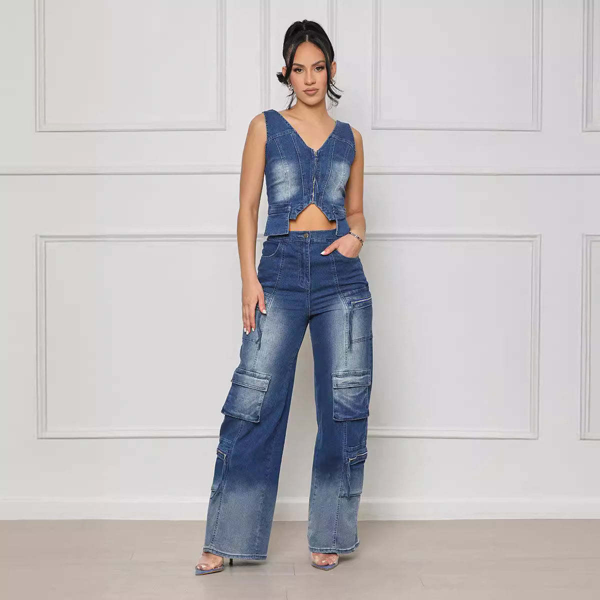 Denim Cargo Set