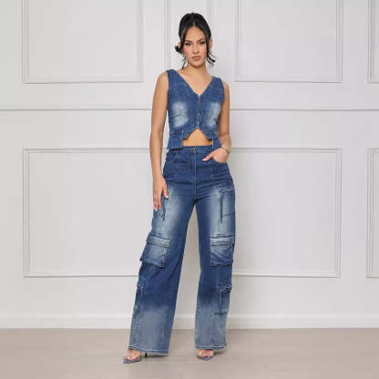 Denim Cargo Set
