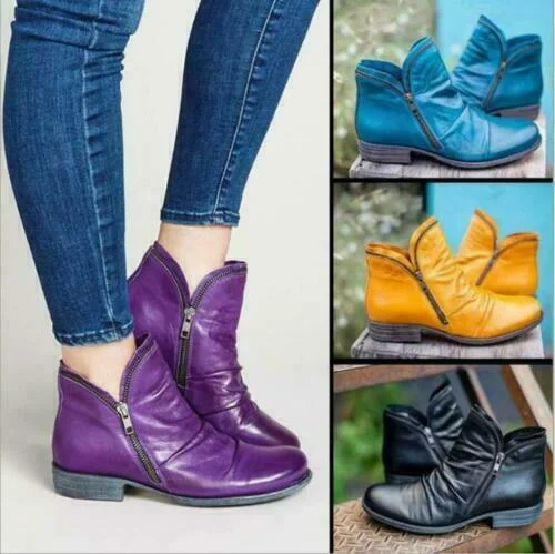 Cozy Colorful Ankle Winter Boots