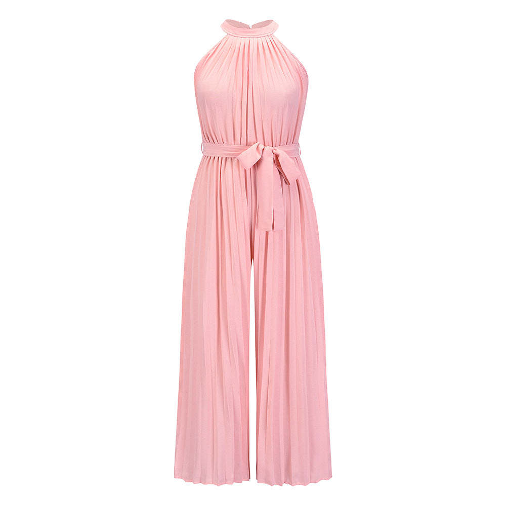 Pleated Jumpsuit With Belt