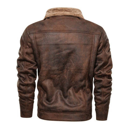 Suede Biker Jacket With Lambswool Lining