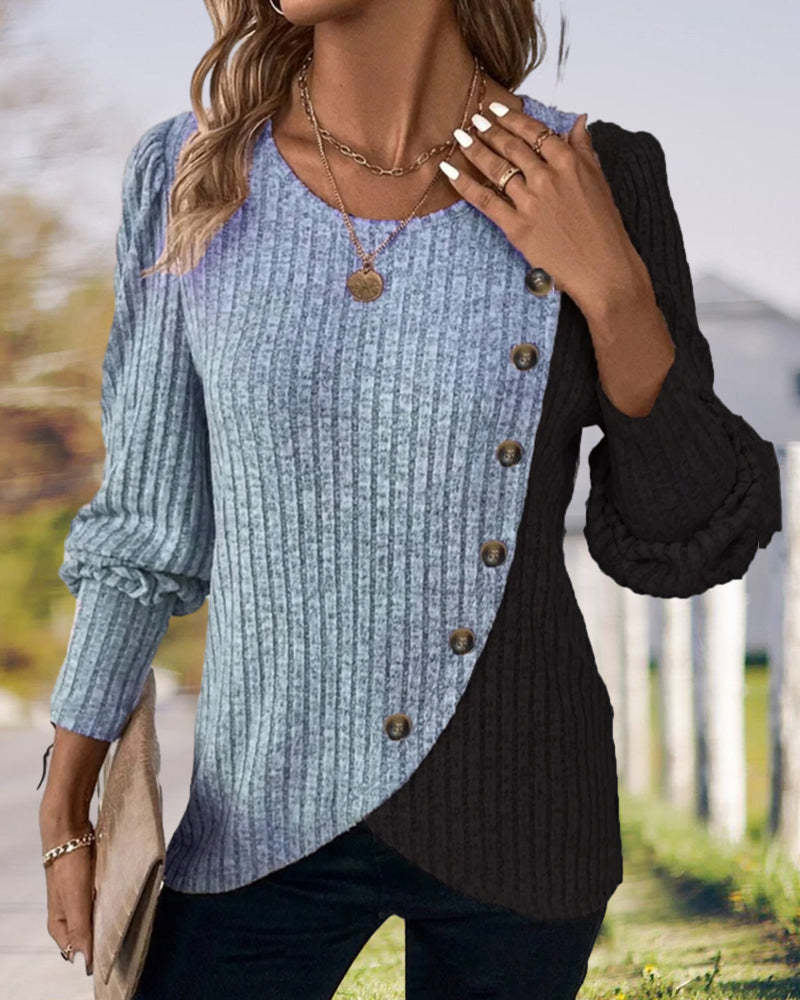 Color Block Casual Top