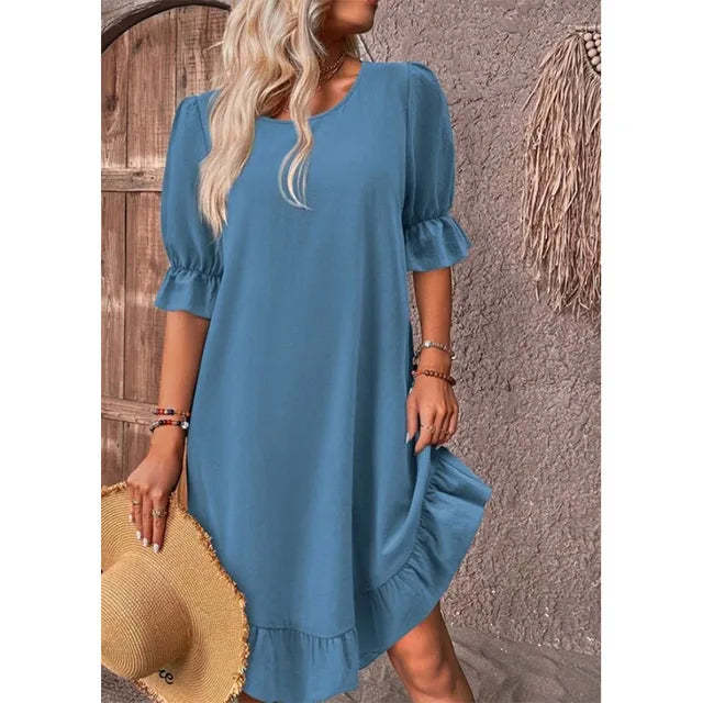 Ruffled Sleeve Summer Dress