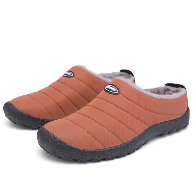 Fur Slippers For Men Waterproof Indoor And Outdoor Winter Slides