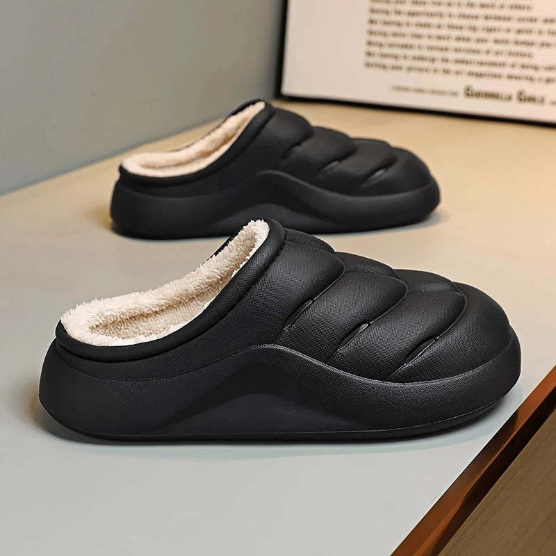 Women Waterproof Winter Slippers Plush Thick Sole