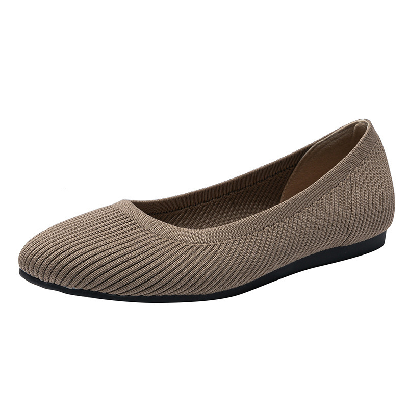 Comfort Pointed-Toe Breathable Knit Ballet Flat Shoes for Wide Feet and Bunion