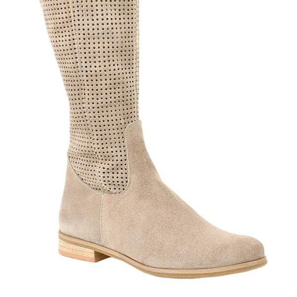 Women's Comfort Low Heel Round Toe Suede Tall Boots