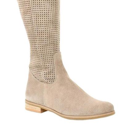 Women's Comfort Low Heel Round Toe Suede Tall Boots