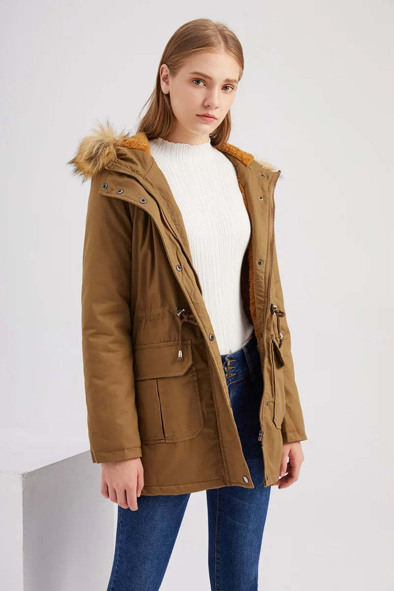 Faux Fur Hooded Winter Parka