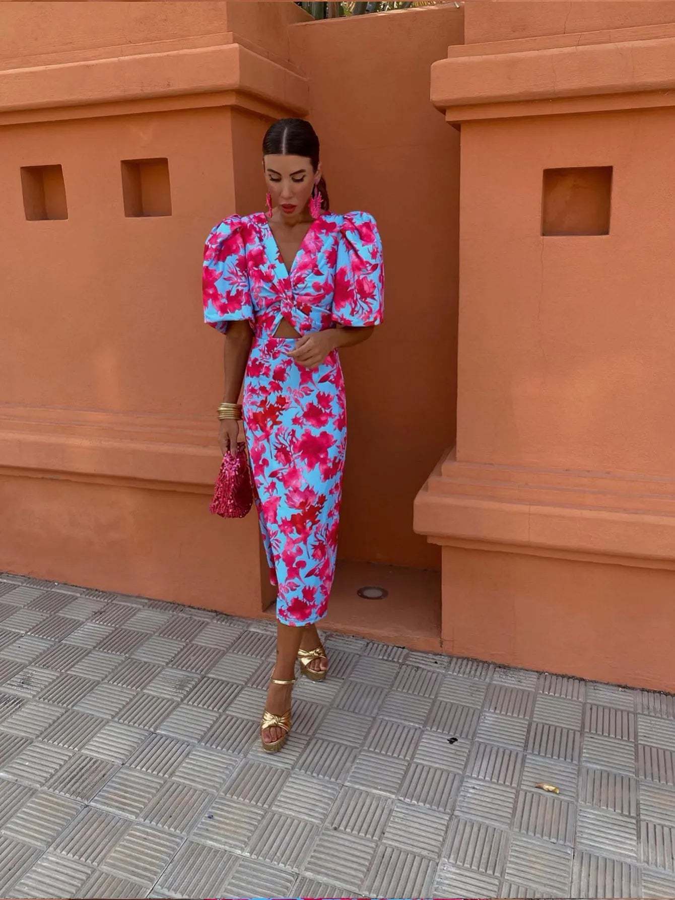 Puff Sleeve Maxi Dress