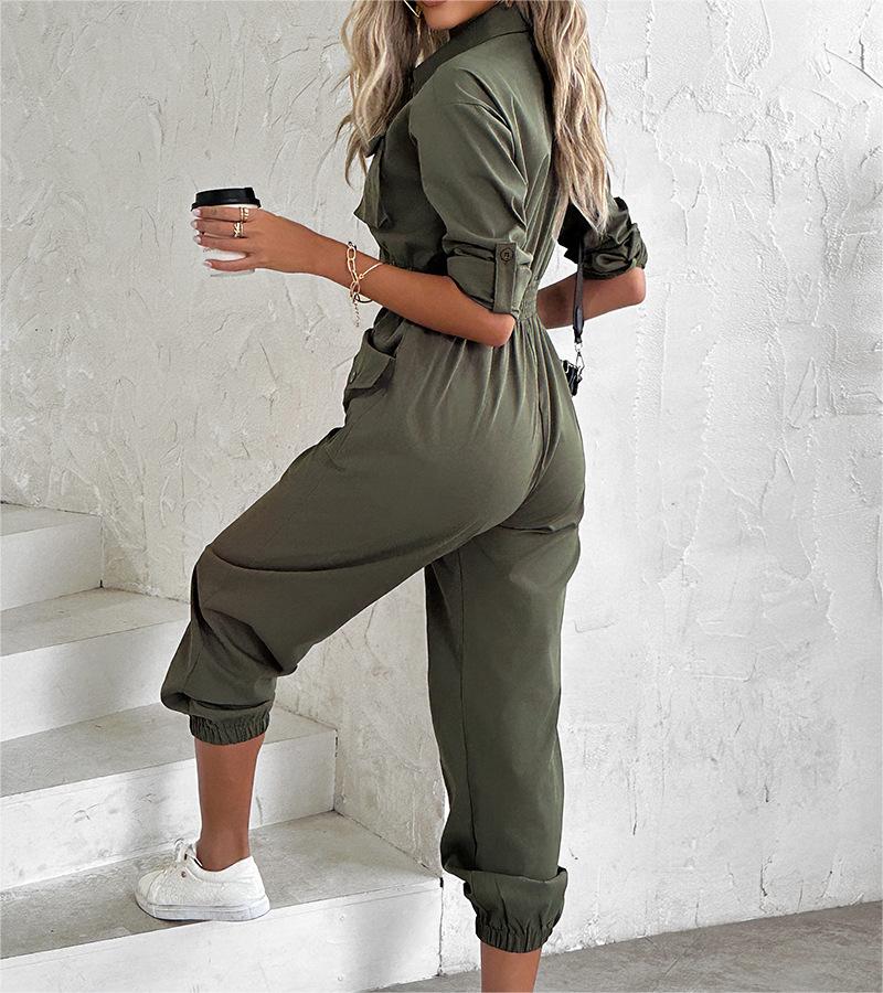 FIA Army Green Utility Cargo Jumpsuit