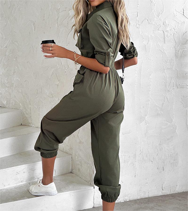 FIA Army Green Utility Cargo Jumpsuit
