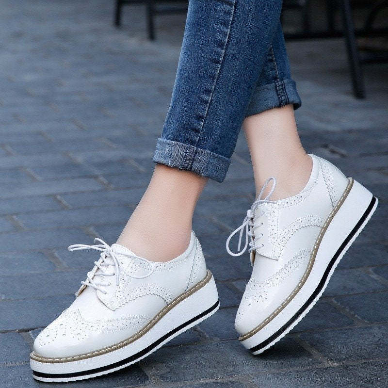 Walking Shoes For Women Comfy Interior Versatile Casual Oxford Shoes Modern