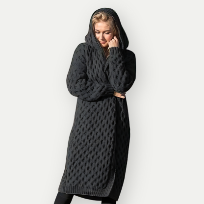 Wool Cardigan With Hoodie