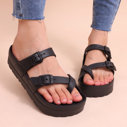 Women's Platform Clogs with Arch Support Adjustable Beach Sandals
