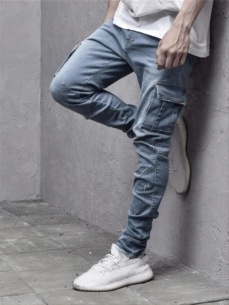 Skinny Fit Cargo Jeans