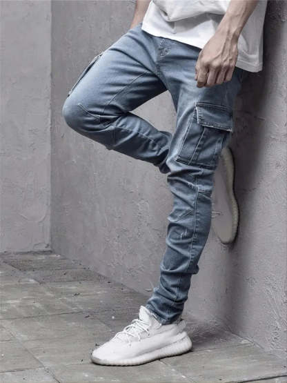 Skinny Fit Cargo Jeans