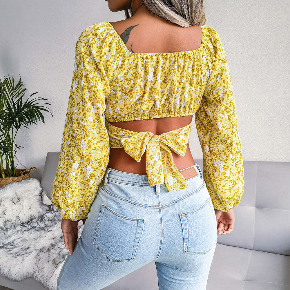 Milkmaiden Top With Floral Print