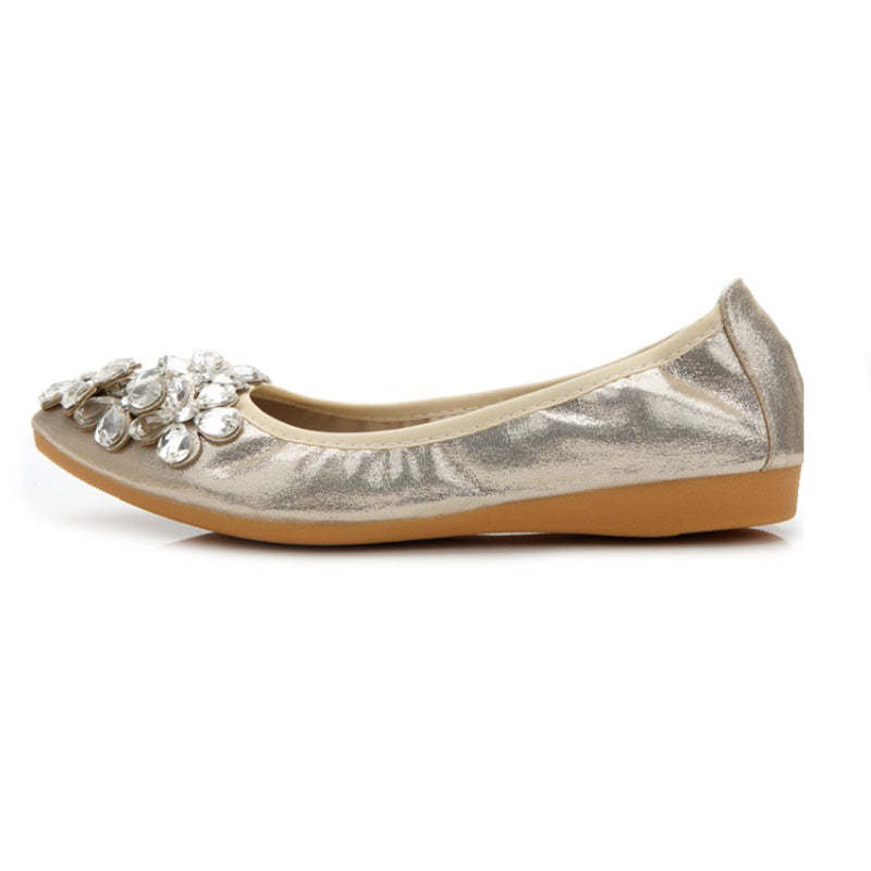 Casual Comfort Dressy Flats For Wedding Bling Sparkly Bridal Shoes