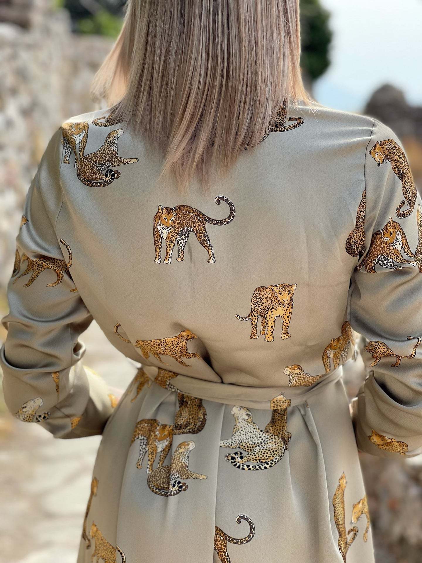 Animal Print Satin Dress