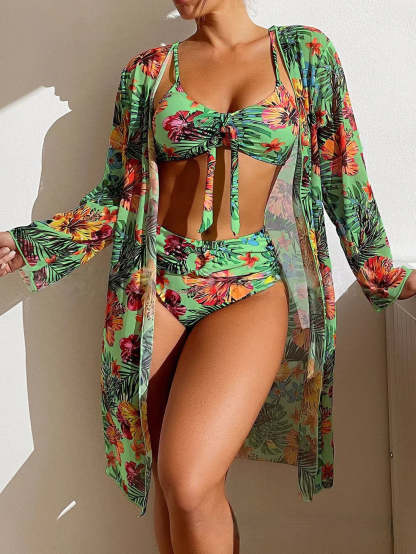 Stylish 3 Piece high waisted bikini