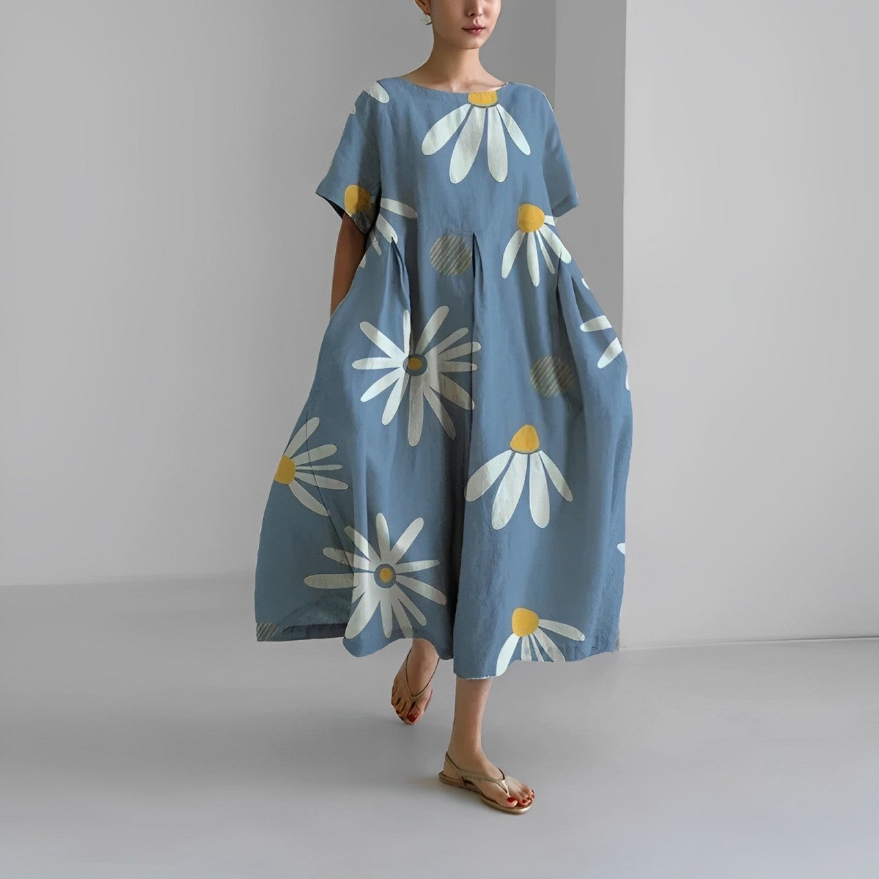 Floral Pattern Midi Dress