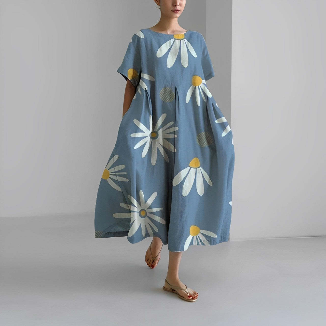 Floral Pattern Midi Dress