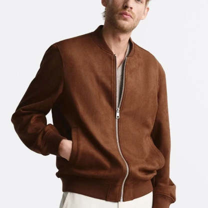  Men's Classic Zip-Up Bomber Jacket