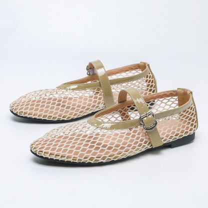 Women's Mesh Ballet Flats Comfy Mary Jane Shoes