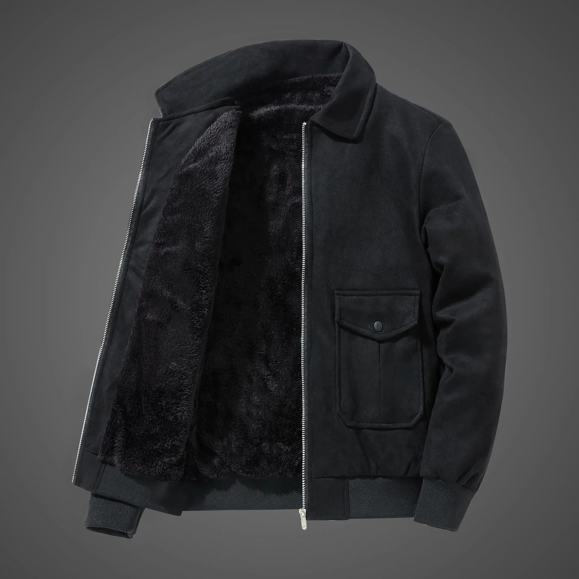 Suede Jacket With Teddy Inner Lining