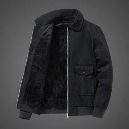 Suede Jacket With Teddy Inner Lining