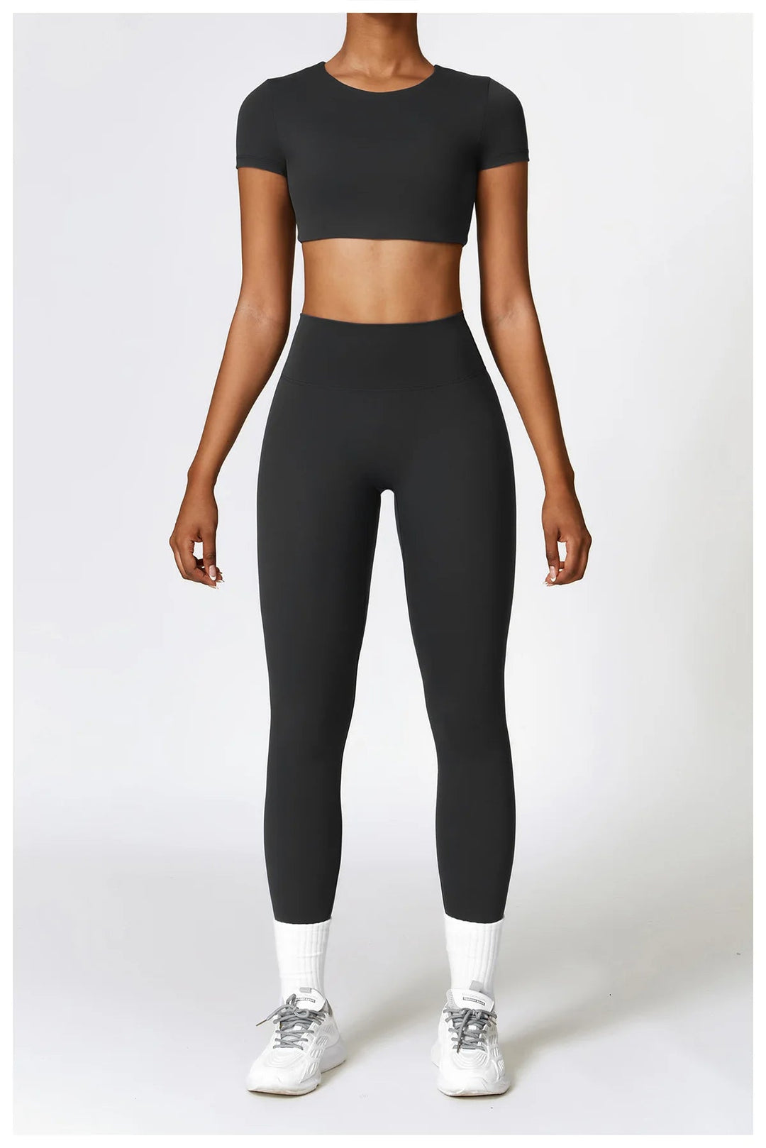 Seam Yoga Set With Crop Top