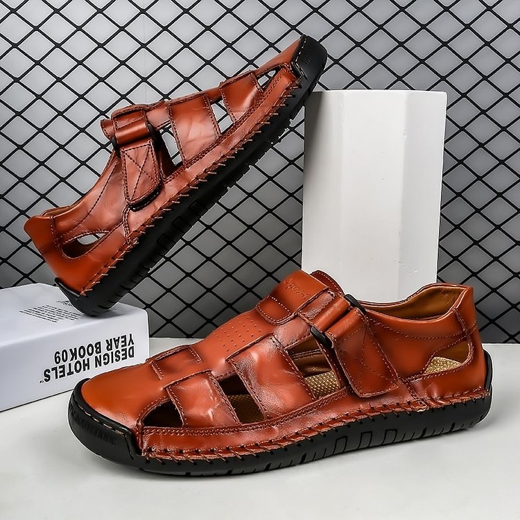 Men's Outdoor Daily Summer Hand-sewn Soft Leather Casual Sandals