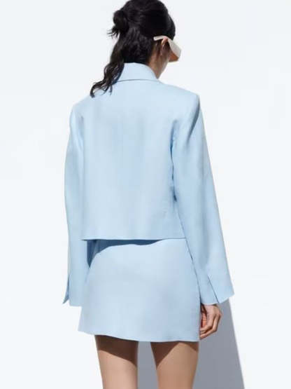 Linen Crop Blazer