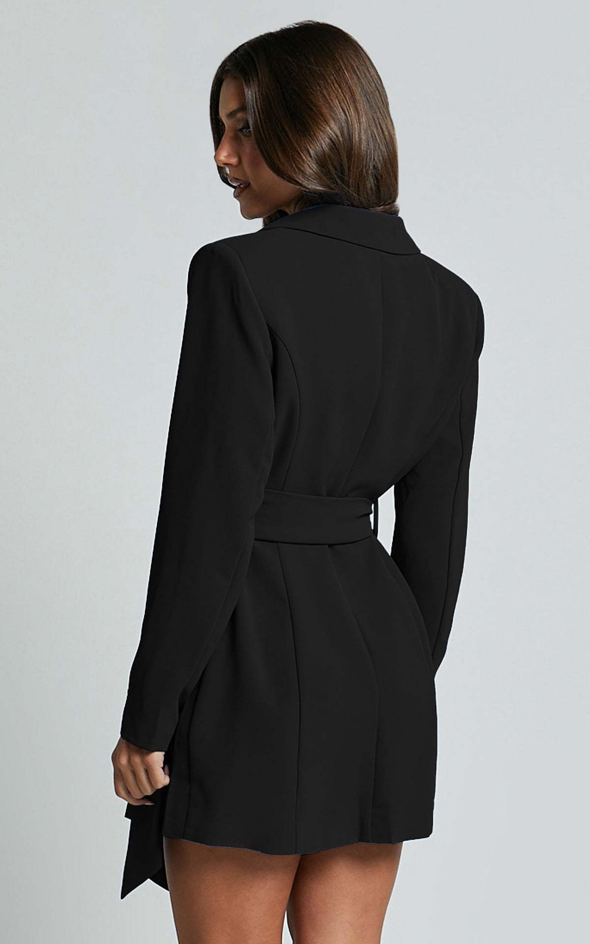 Blue Belted Blazer Dress